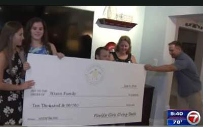 Florida Girls Giving Back Donates $10,000 check to wife of Stoneman Douglas athletic director